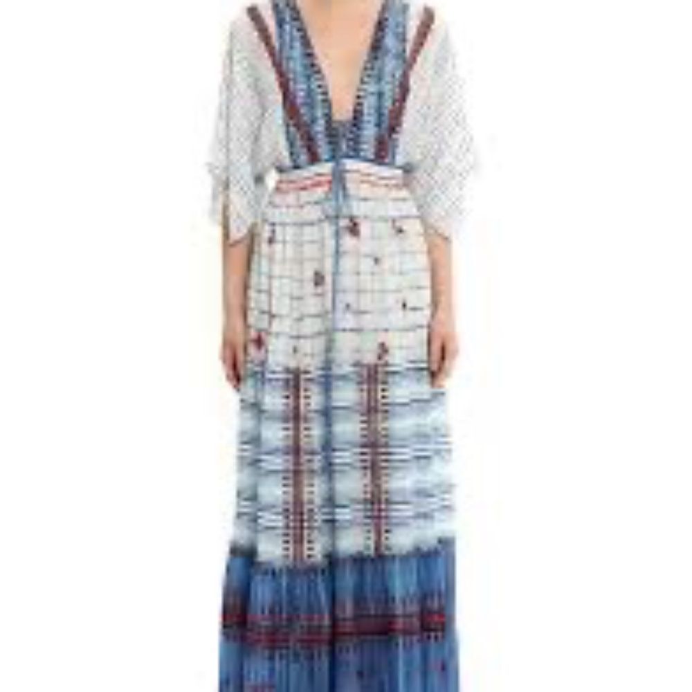 Hemant &‎ Mandita Frontier Crinkle Rayon Dress Sz XS